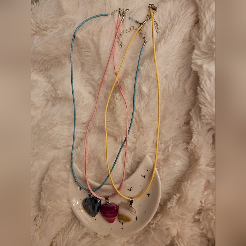 Colorful Heart Pendant Necklaces